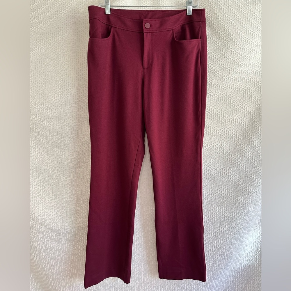 ANNE KLEIN Burgundy Red Straight Leg Dress Pants Career Work Trousers Women’s 10